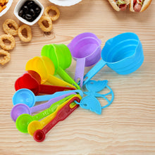 10Pcs Plastic Measuring Spoons and Cups Set for Home Kitchen Cooking.