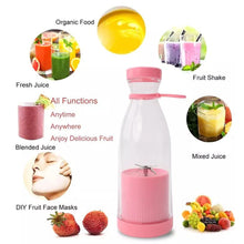 Rechargeable Portable USB Juicer Bottle Electric Mixer Blender Smoothie Maker Grinder -4 Stainless Steel Blades 420ml For Fruits, Drinks, Shakes Sports, Travel, Outdoor, Gym, Kitchen