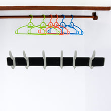 Wall Door Hook Rail | 6 Hook Hanger for Clothes & Hats | With Eco-Friendly Adhesive