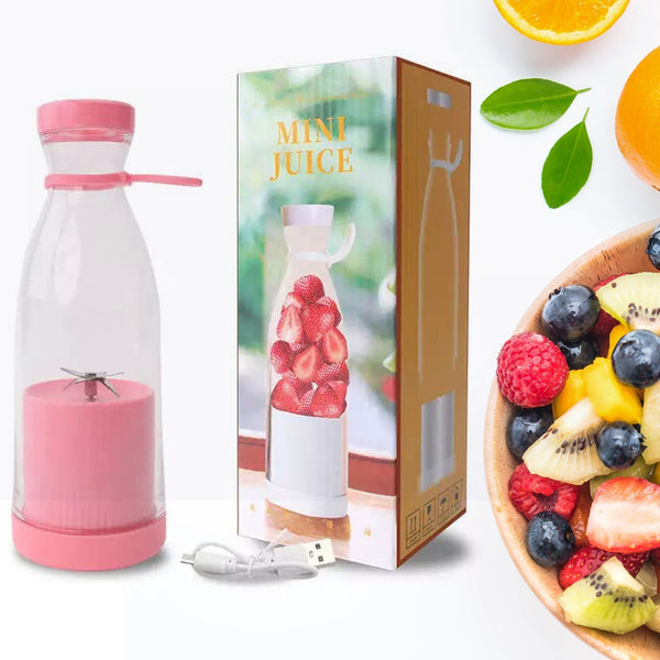 Rechargeable Portable USB Juicer Bottle Electric Mixer Blender Smoothie Maker Grinder -4 Stainless Steel Blades 420ml For Fruits, Drinks, Shakes Sports, Travel, Outdoor, Gym, Kitchen
