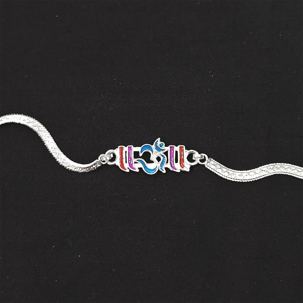 OM Symbol Silver Colored Rakhi – For Him or Her