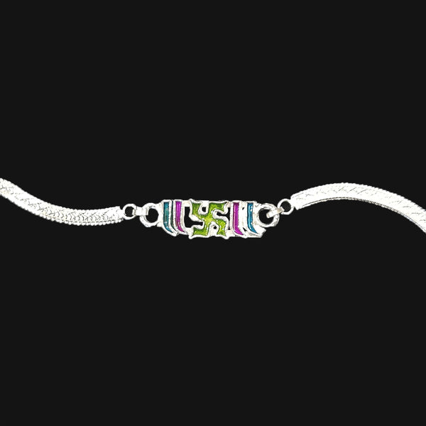 Silver Colored Belt Swastik Rakhi – Auspicious & Elegant