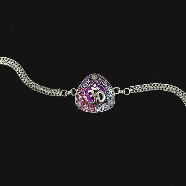 OM Silver Colored Rakhi Bracelet for Brother