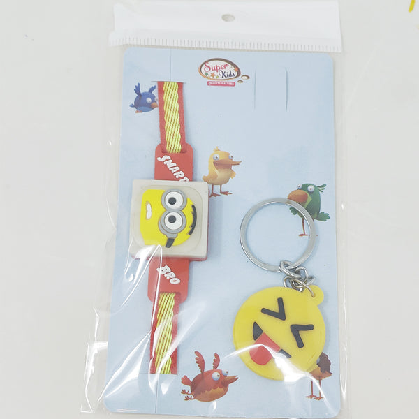LED Rakhi Cute Kids Minion LED Rakhi with Keychain