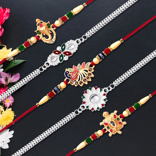 Rakhi Combo Set with Choco Almonds, Rakhis & Card