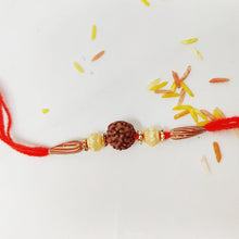 Divine Rudraksha Rakhi , Tilak set , assorted chocolates  Celebration Combo