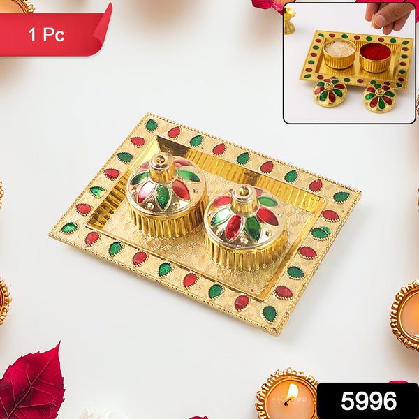 Rakasha Bandhan Special Puja Thali, Kumkum Thali Holder, Pooja Return Gift, Indian Housewarming Gifts, Brother / Bhai / Bhabhi / Sister / Family  Rakhi for Rakshabandhan, Diwali